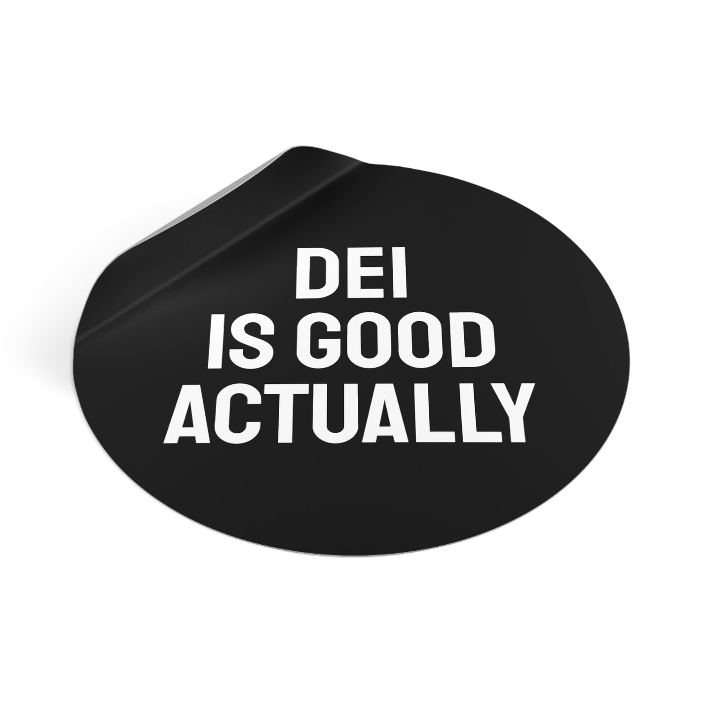 DEI Is Good Actually - Round Vinyl Stickers