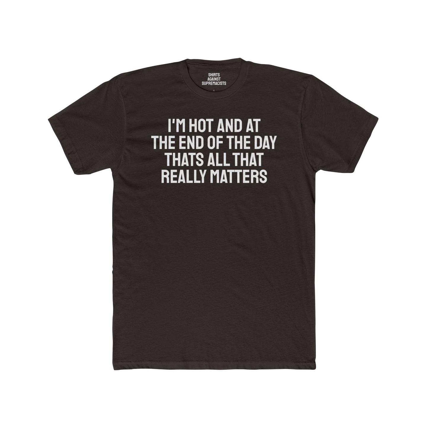 I'm Hot And At The End Of The Day That's All That Really Matters - Unisex Cotton Crew Tee