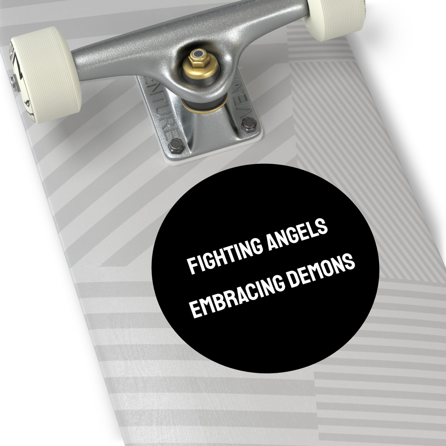 Fighting Angels Embracing Demons - Round Vinyl Stickers