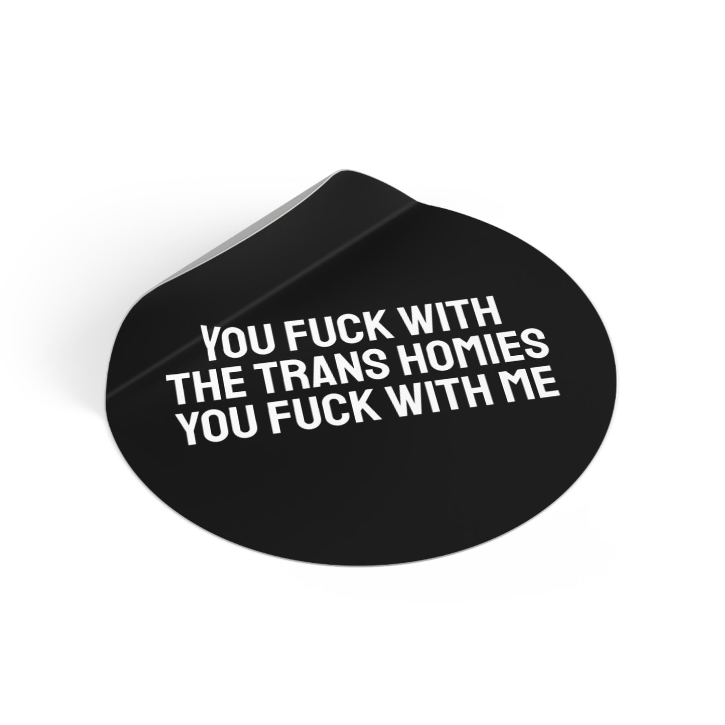 You Fuck With The Trans Homies You Fuck With Me - Round Vinyl Stickers