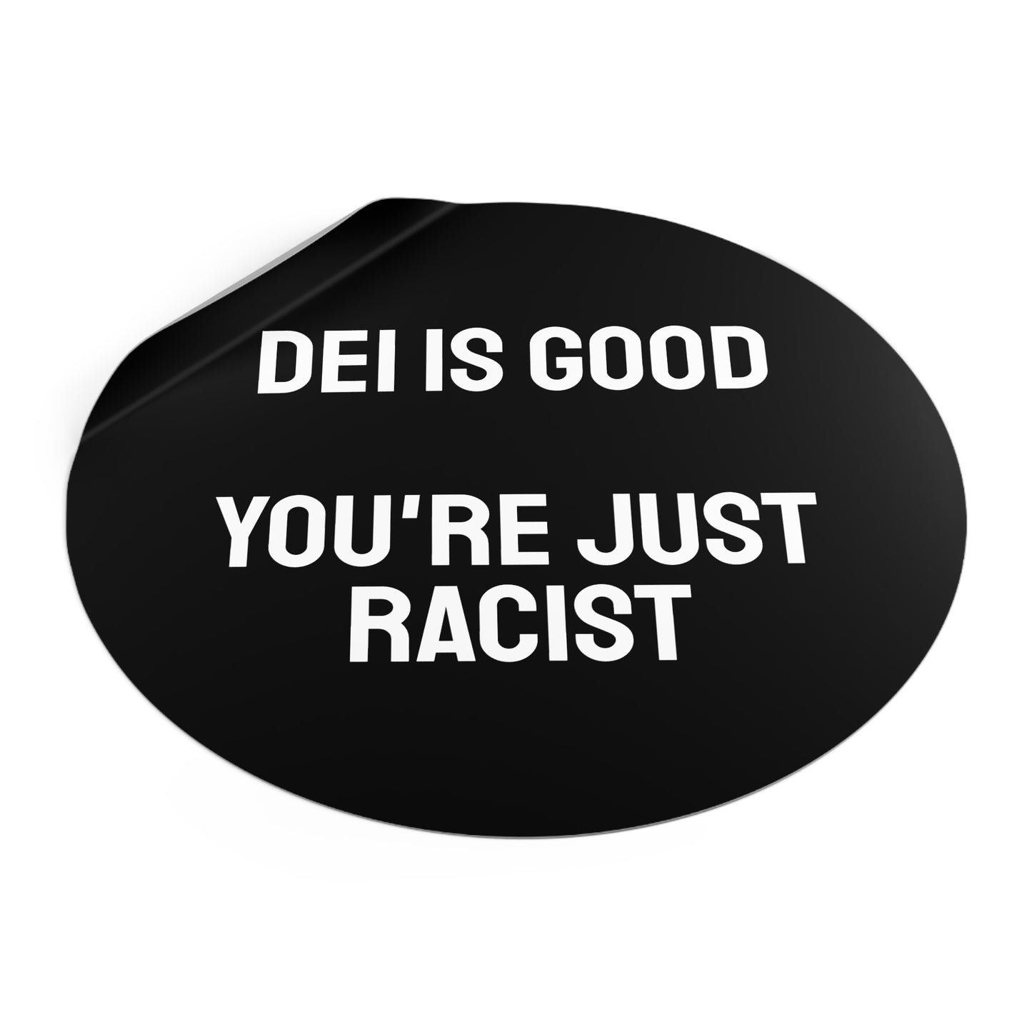 DEI Is Good You're Just Racist - Round Vinyl Stickers