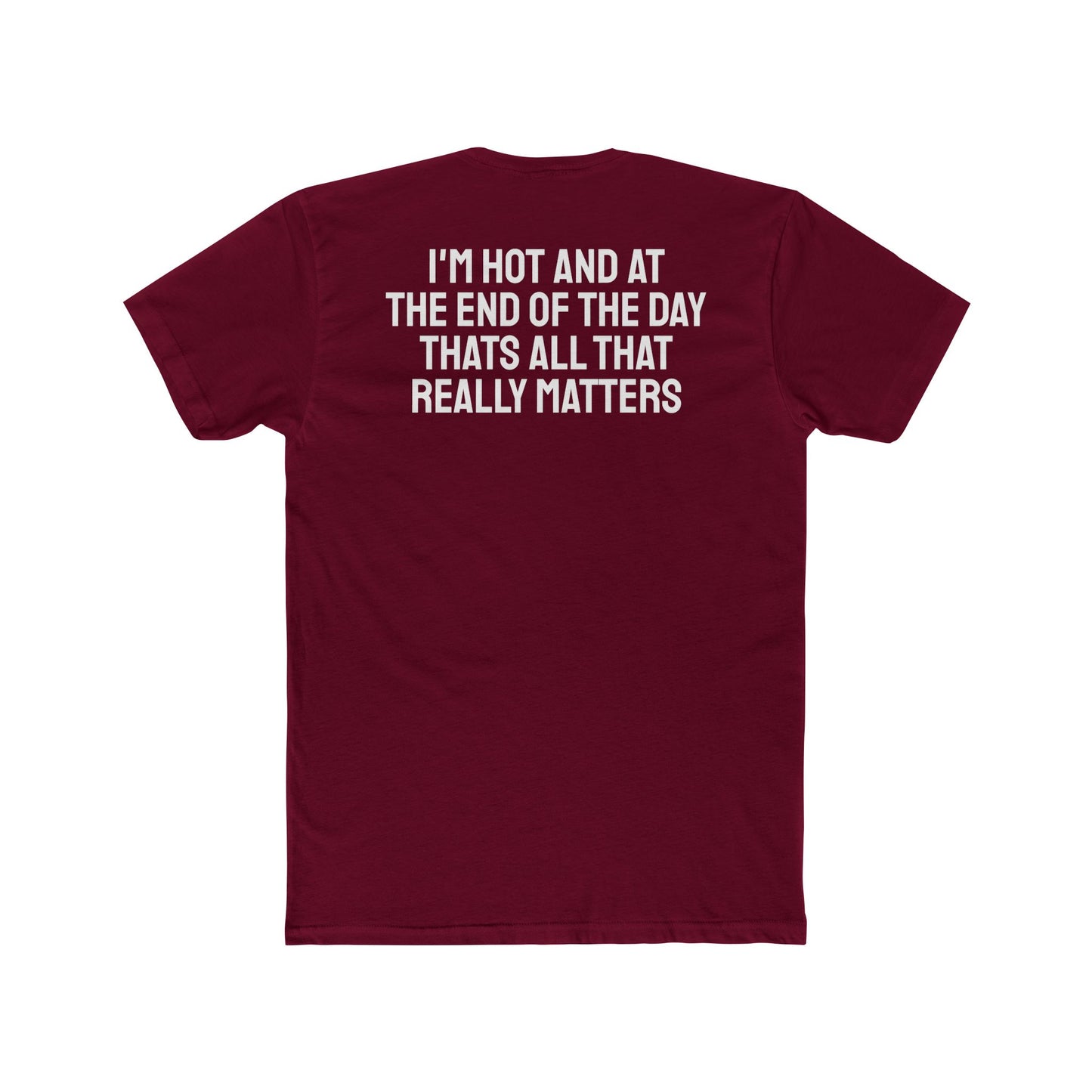 I'm Hot And At The End Of The Day That's All That Really Matters - Unisex Cotton Crew Tee