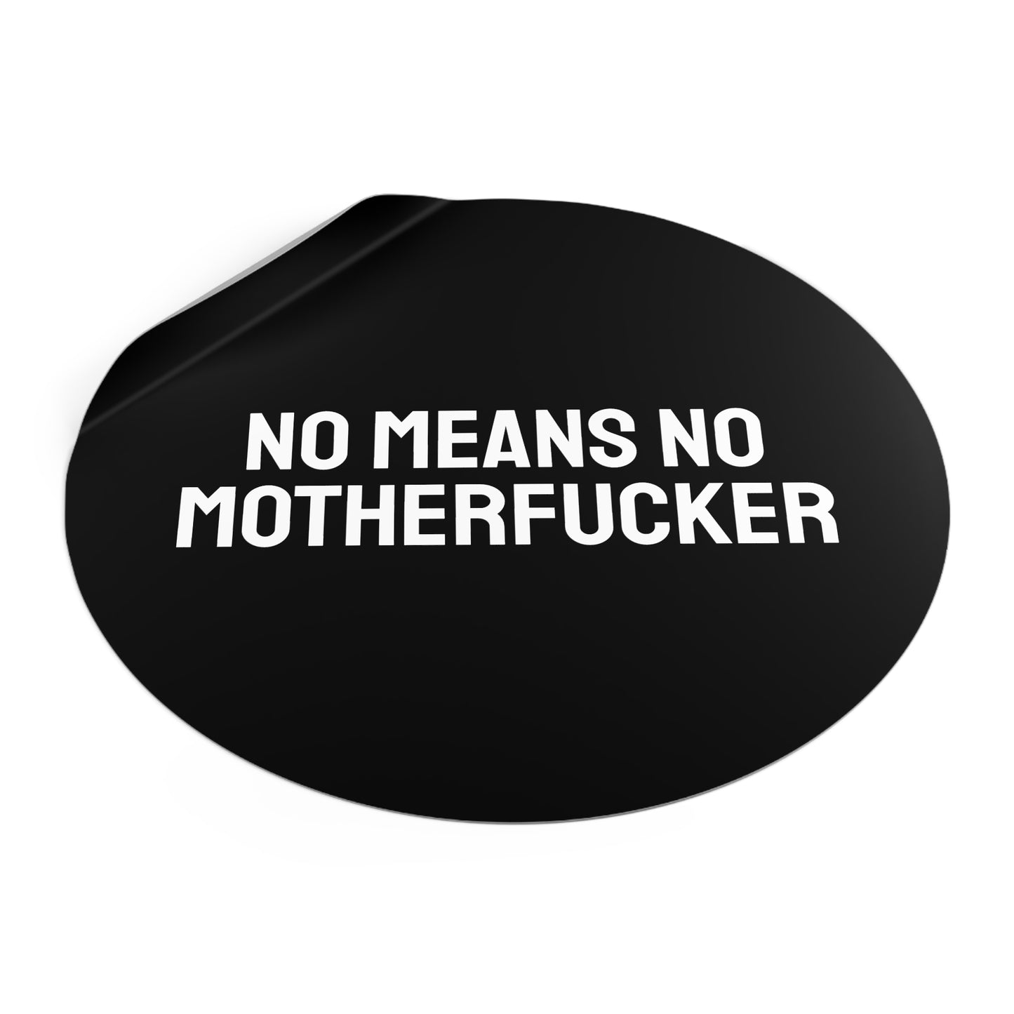 No Means No Motherfucker - Round Vinyl Stickers