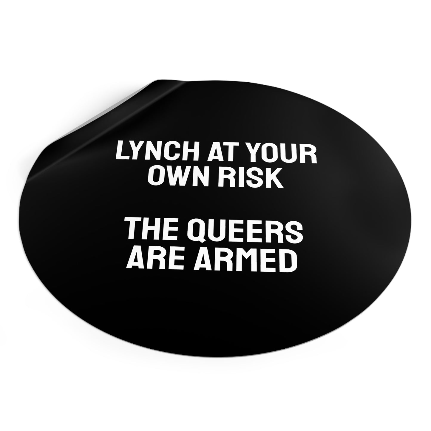 Lynch At Your Own Risk The Queers Are Armed - Round Vinyl Stickers