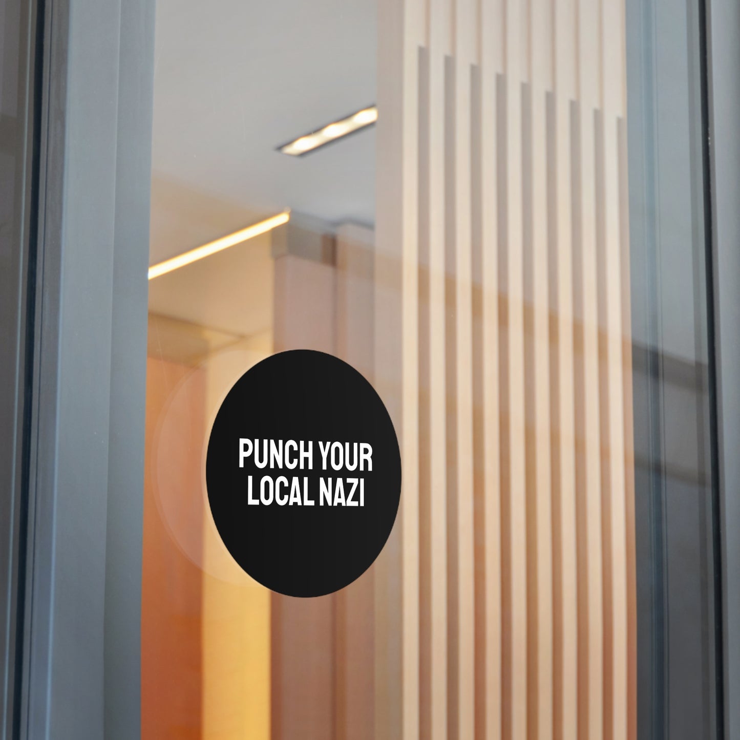 Punch Your Local Nazi - Round Vinyl Stickers