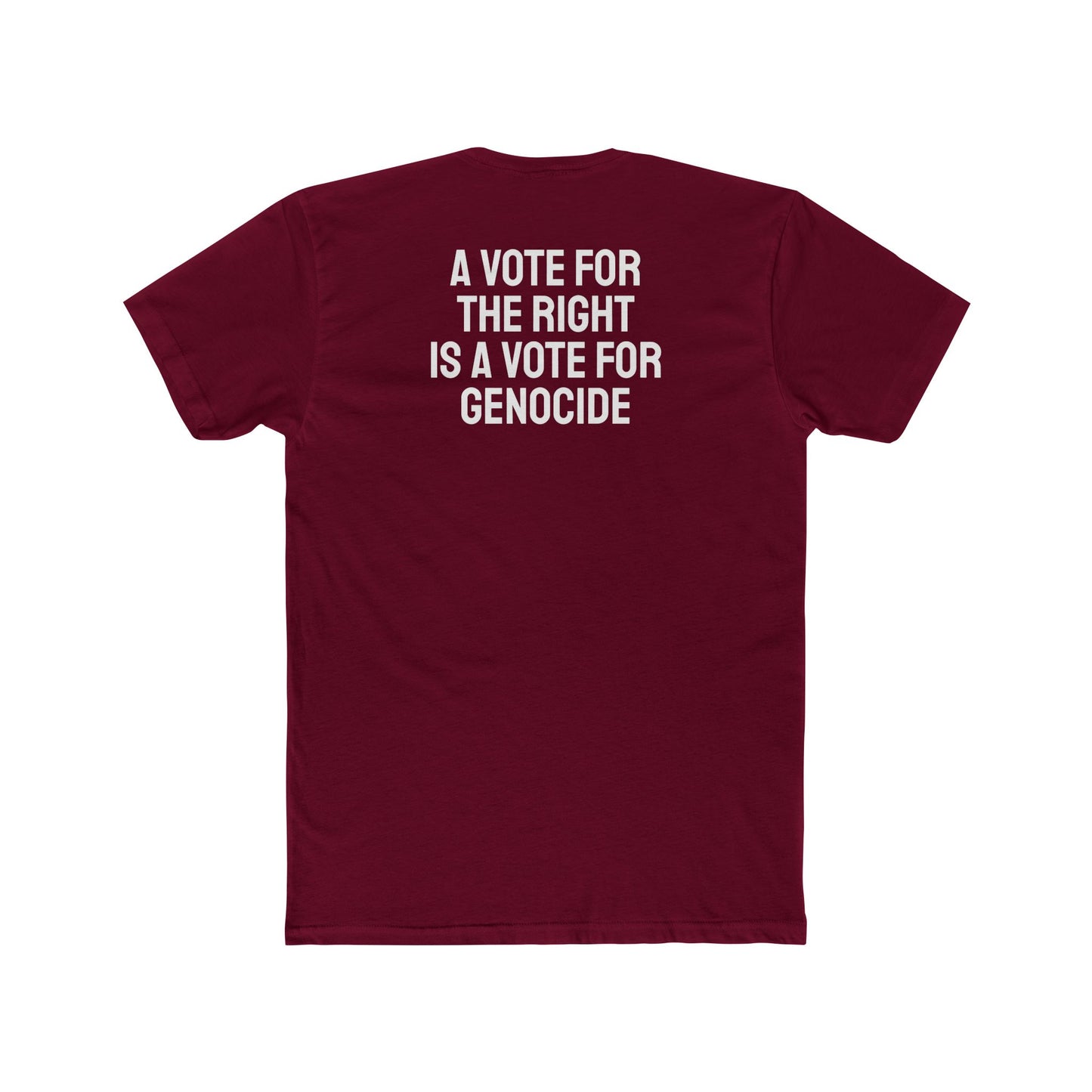 A Vote For The Right Is A Vote For Genocide - Unisex Cotton Crew Tee